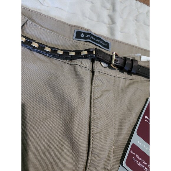 New Lee Platinum Label Women's Walk Short Beige Size 12 P Medium - Picture 2 of 8